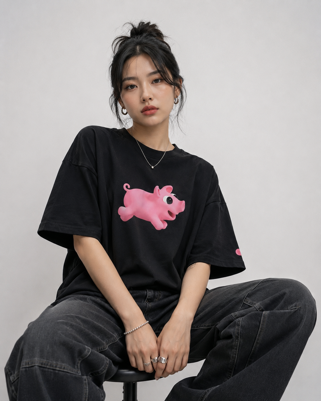 Rosa Run Unisex Oversized Cotton T-Shirt