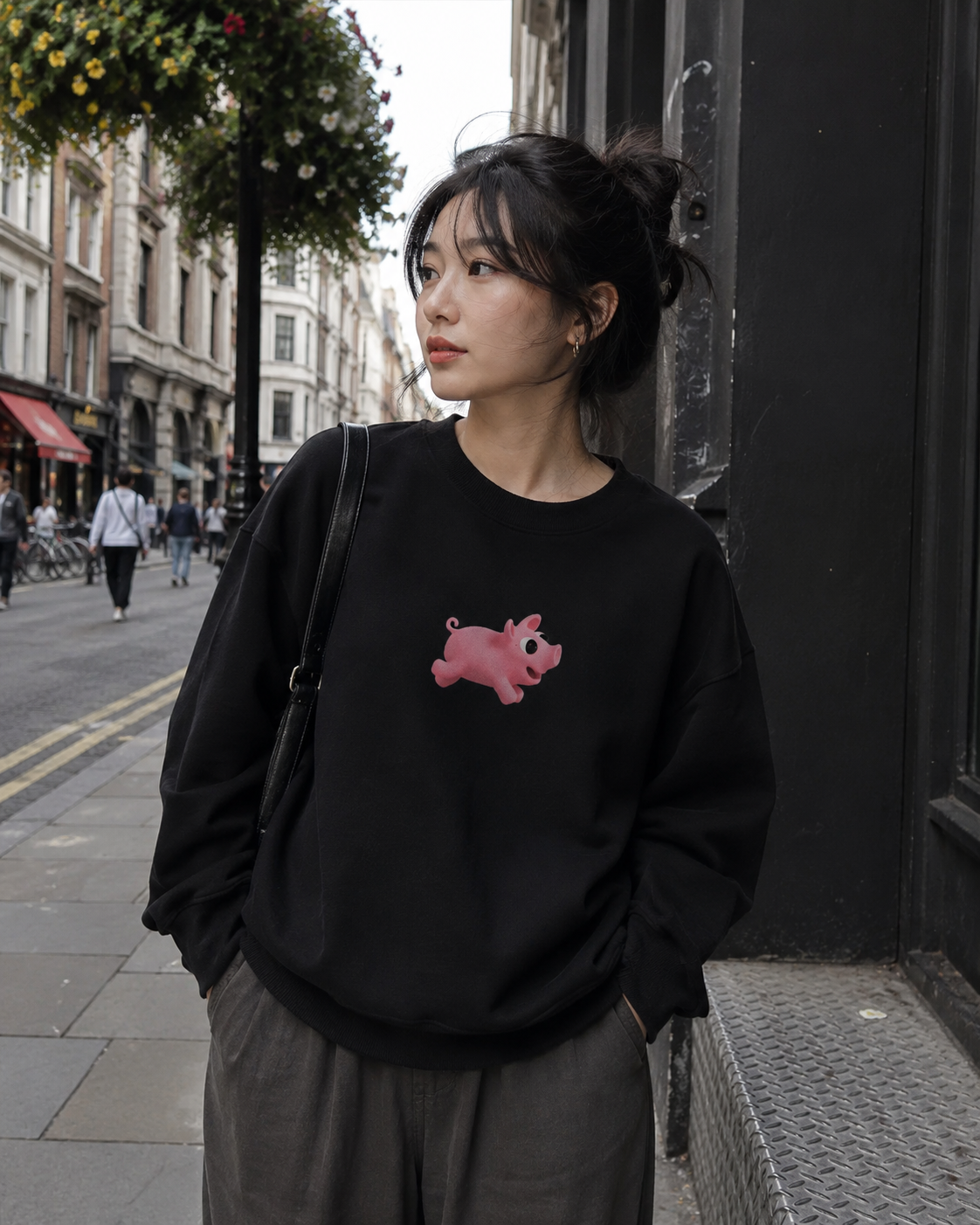 Rosa Run Fleece Mock-Neck Crew Sweatshirt