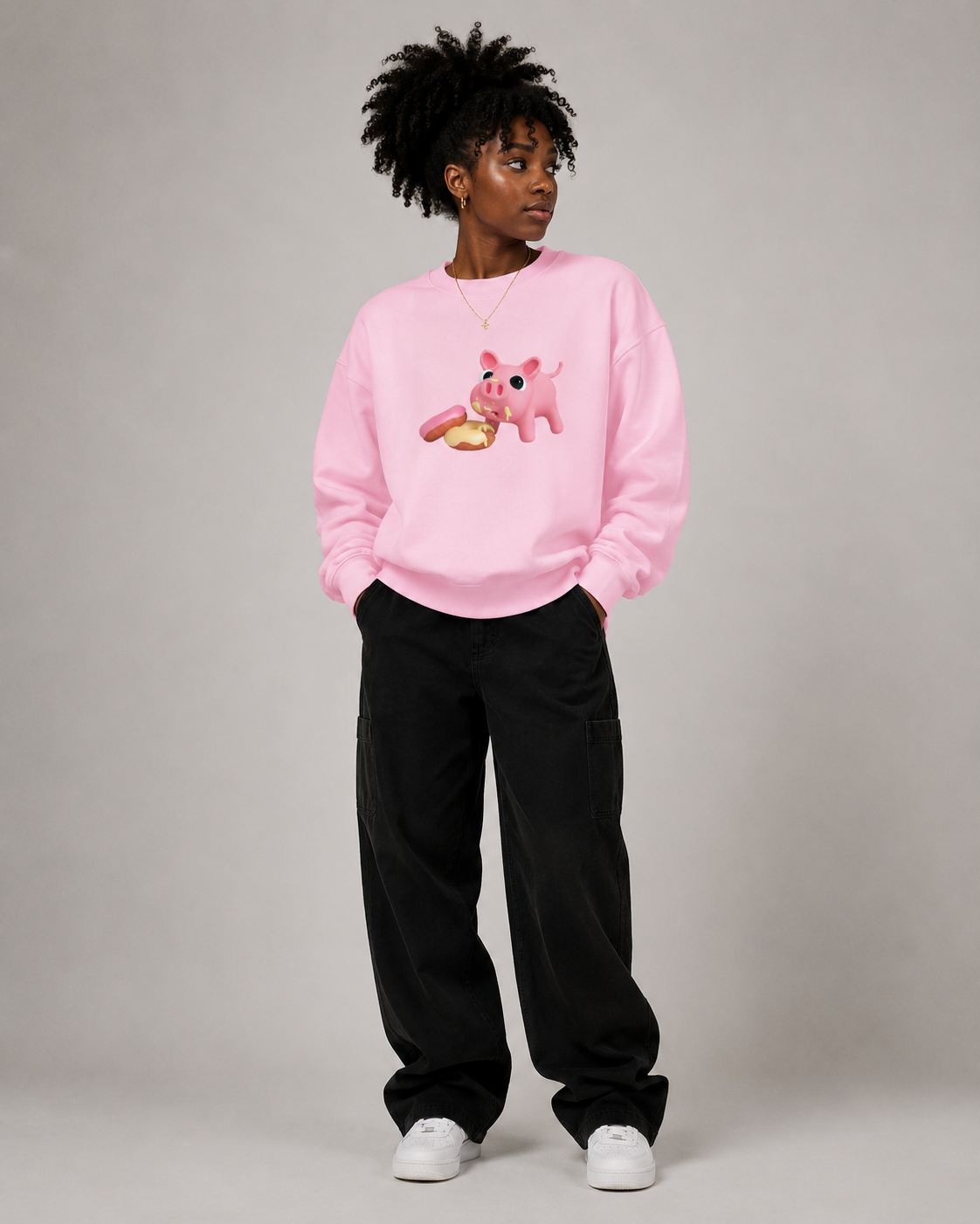 Rosa Run Fleece Mock-Neck Crew Sweatshirt