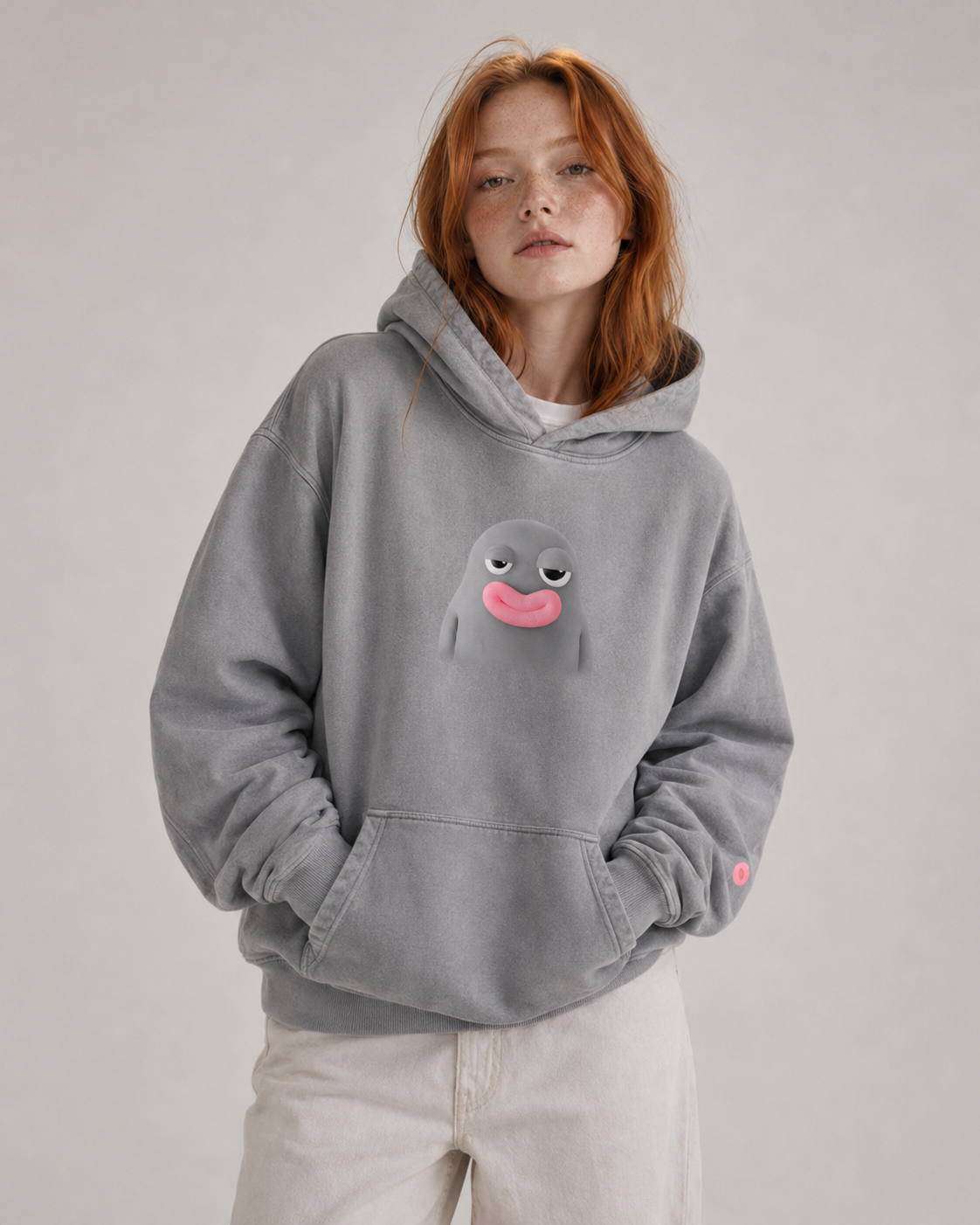 Lars Smiling Heavyweight Sunfade Oversized Hoodie
